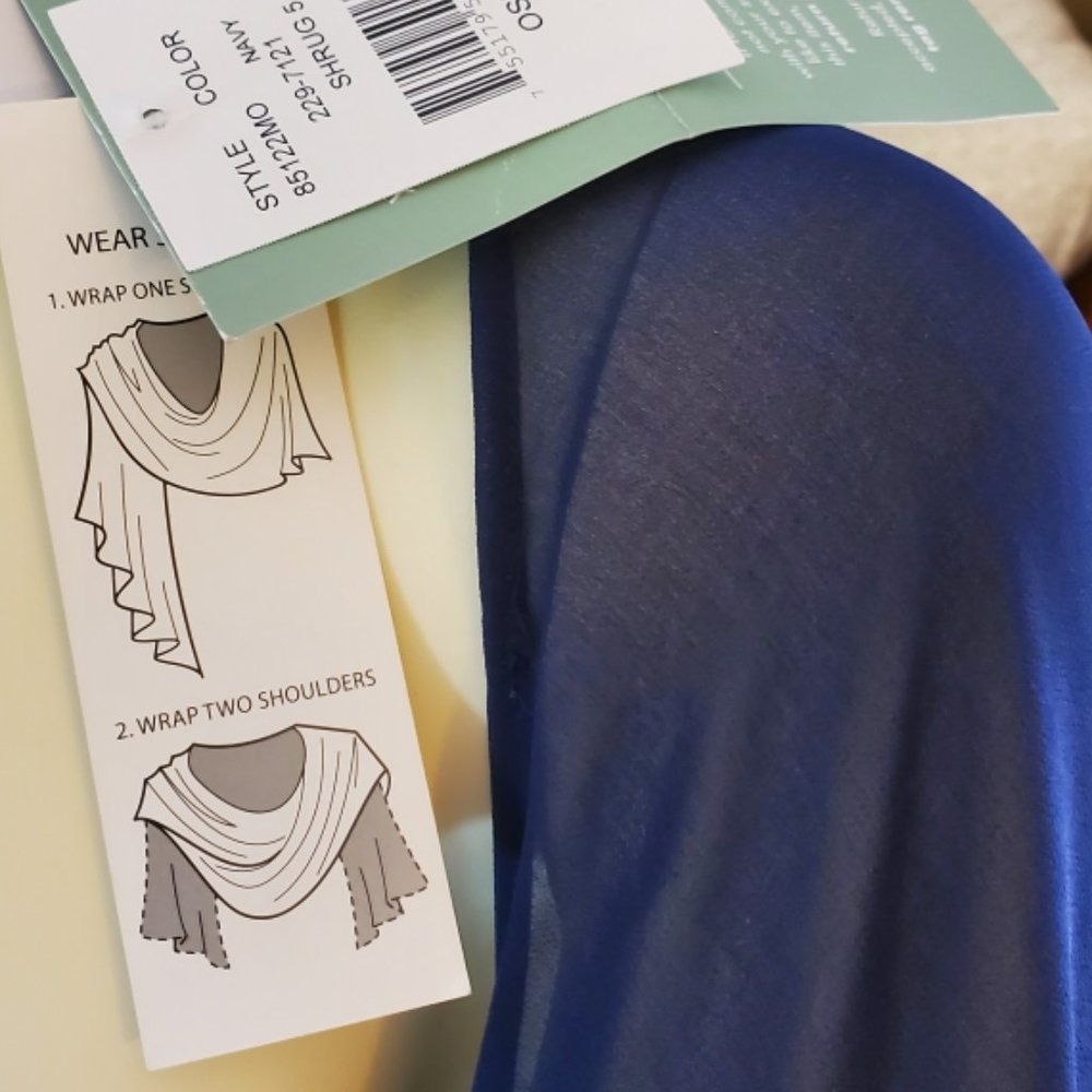 J. Taylor Wrap Navy Blue New with Tags